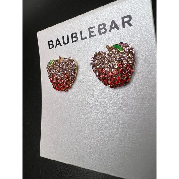 BaubleBar Crystal Apple Earrings - Picture 4 of 5